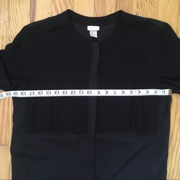 CLOSET CLEAR OUT - sophisticated black georgette and satin oversized shirt - Picture 10 of 10